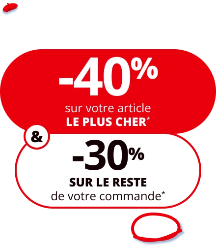 Shopping Days: -40% sur l’article le plus cher & -30% sur tout le reste  avec le code 2065
